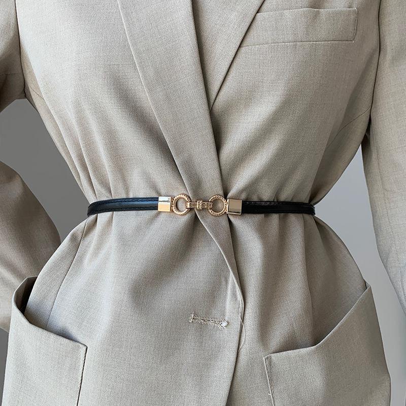 

And Stylish Classic Womens Waist Belt In Various Colors Perfect For Summer Dresses And Pants Casual Black Double Button