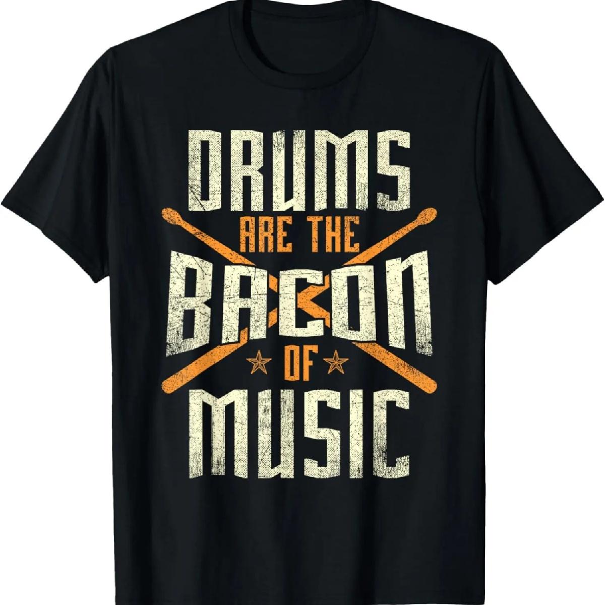 

Барабаны - это бекон музыки - Барабанящий барабанщик Любитель музыки Футболка XXXXXL чёрный