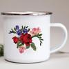 Rich Noble Peony Printing Traditional Enamel Mug Coffee Cup Original Breakfast Cups and Mugs Personalized Gifts Drinkware Cupshe