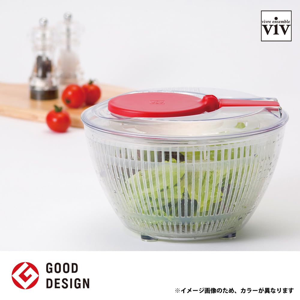 World Create Salad Easy to Vegetable Made in Diameter 21 x S for Noodles and Salads Spinner, Small, Clean, Drainer, Mini, Japan, Black, ViV, H14cm,