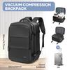 Large-Capacity Air Vacuum Compression Travel Backpack Men Business Computer Bag Black Bag Hand Luggage Backpack Cabin Bag