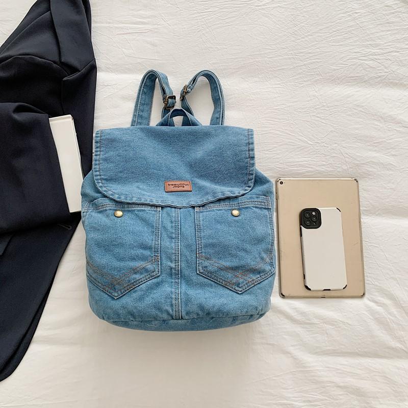 Large Capacity Backpack Women Denim Backpack