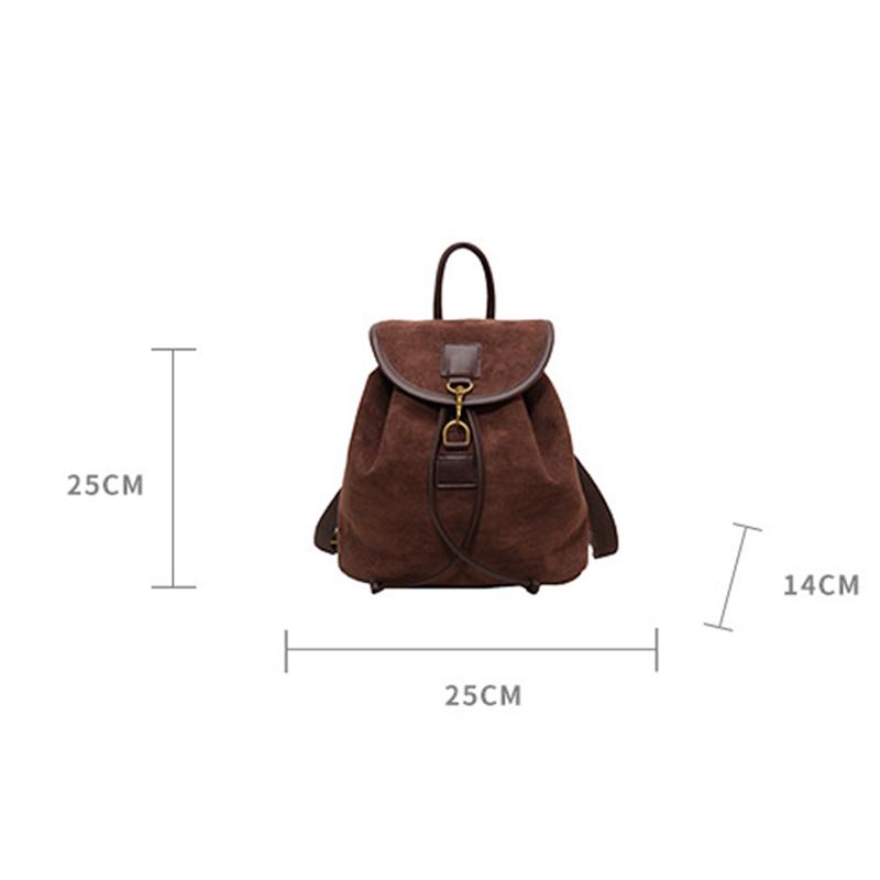 Autumn Suede Backpacks For Women Large Capacity College Student Schoolbags Suitable For Travel Daily Commuting KTB