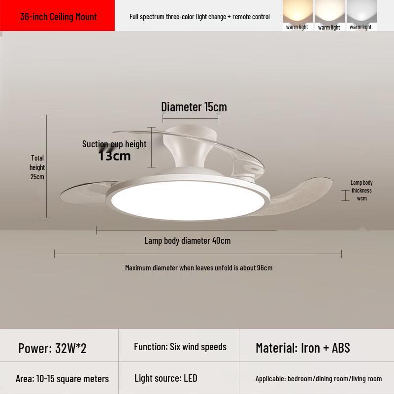 Invisible Ceiling Fan with LED Light