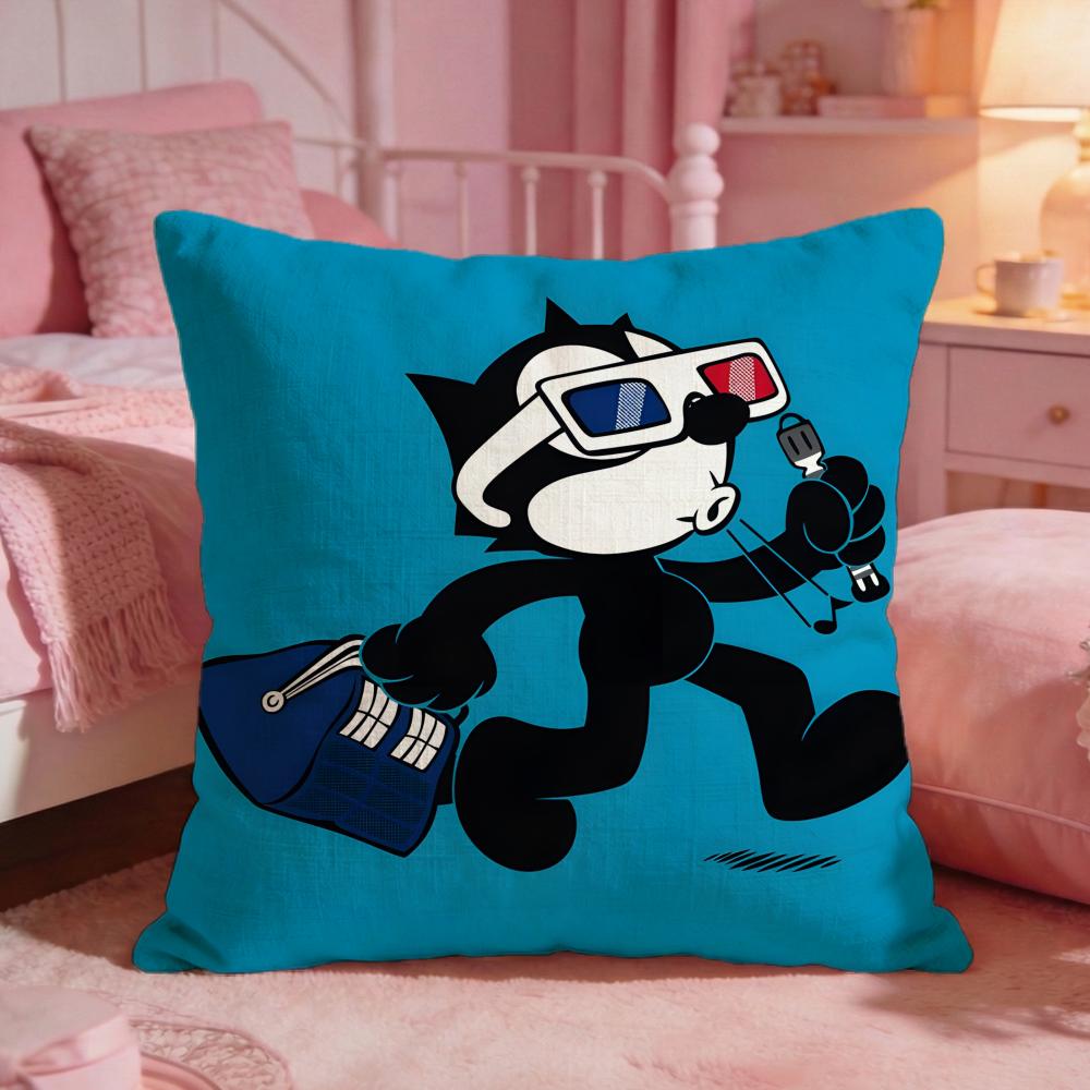FFelixs The Cat Cute Cushion Cover Premium Comfort Reversible Pillow Cove Two In One Design For Any Room  Car Interior