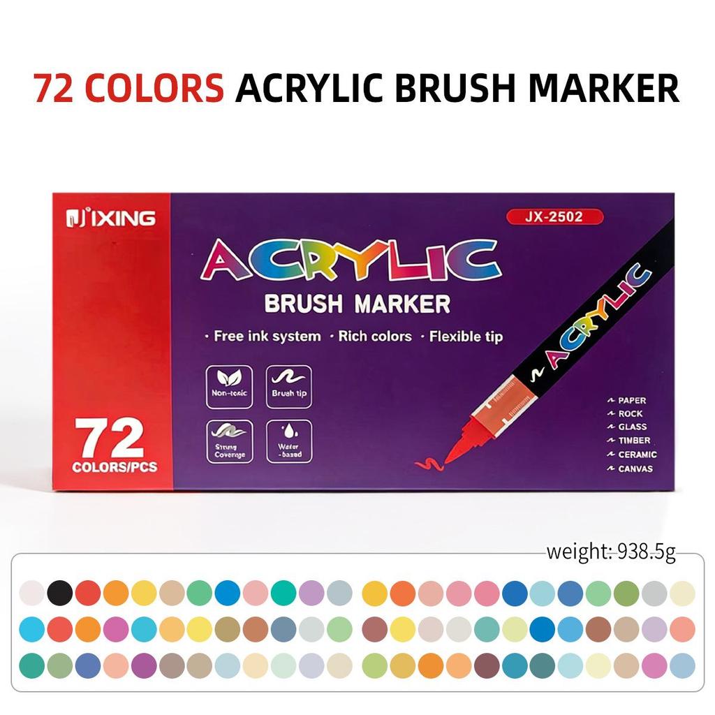 Direktflüssig-Acrylmarker-Set - Weiche Spitze, 24 oder 48 Farben, Ohne Pumpen für DIY-Graffiti und Professionelles Zeichnen