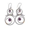 Amethyst Gemstone 925 Sterling Silver Jewelry Handmade Women Earrings 2.86" Gift EE-76-15