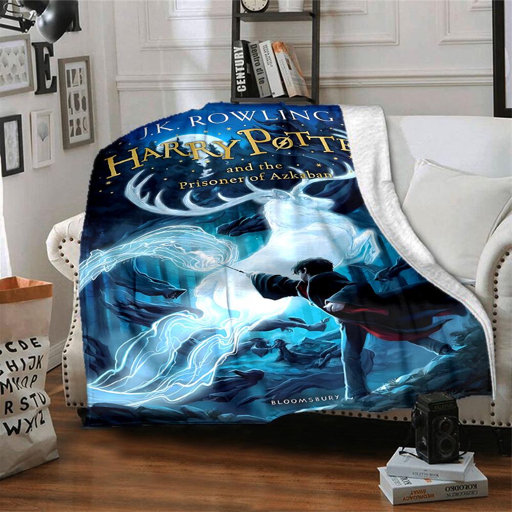 1pc Harry Potter and the Prisoner of Azkaban Flannel Blanket Soft Warm Throw for Home, Office, Travel, All-Season Cozy Bedding GiftL1110