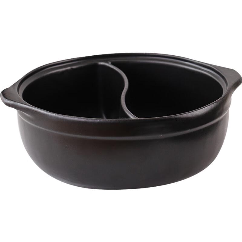 Wutuo Commercial Flat Bottom Divided Clay Hot Pot
