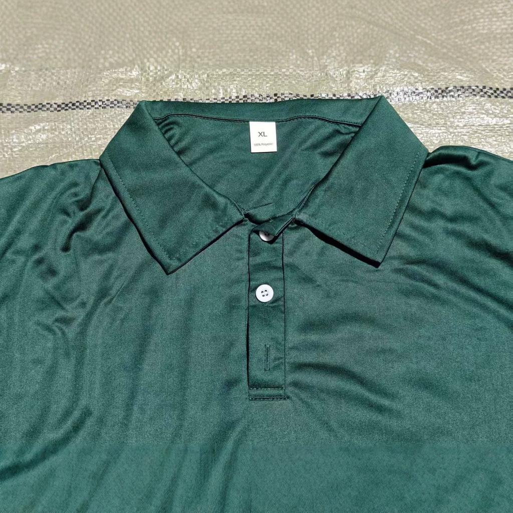 Men's Plain Short-sleeved Button-down Polo Shirt, Loose Fit