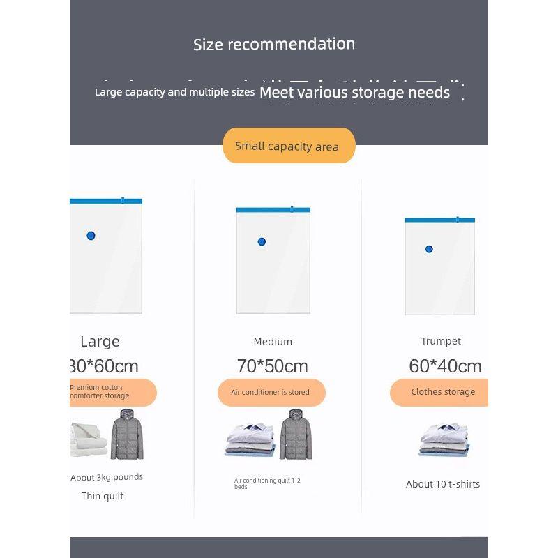 Air-Extraction Compression Bags for Storing Cotton Quilts and Clothes, Vacuum Storage Bags, Special Extra-Large Size for Quilts, for Home Use