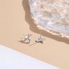 925 Stamp Silver Gold Color Star Stud Earrings Women Girl Gift Cute Banquet Asymmetry Jewelry