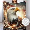 1pc Dazzling Eagle King Pattern Flannel Small Throw Blanket, a Soft and Warm Blanket Suitable for Sofas, Home Leisure, Air-conditioned Rooms, Naps, Of