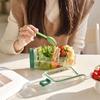 Creative Fruit and Vegetable Salad Jar with Side Opening Lid, Dry Wet Separation Salad Box for Freshness and Portability