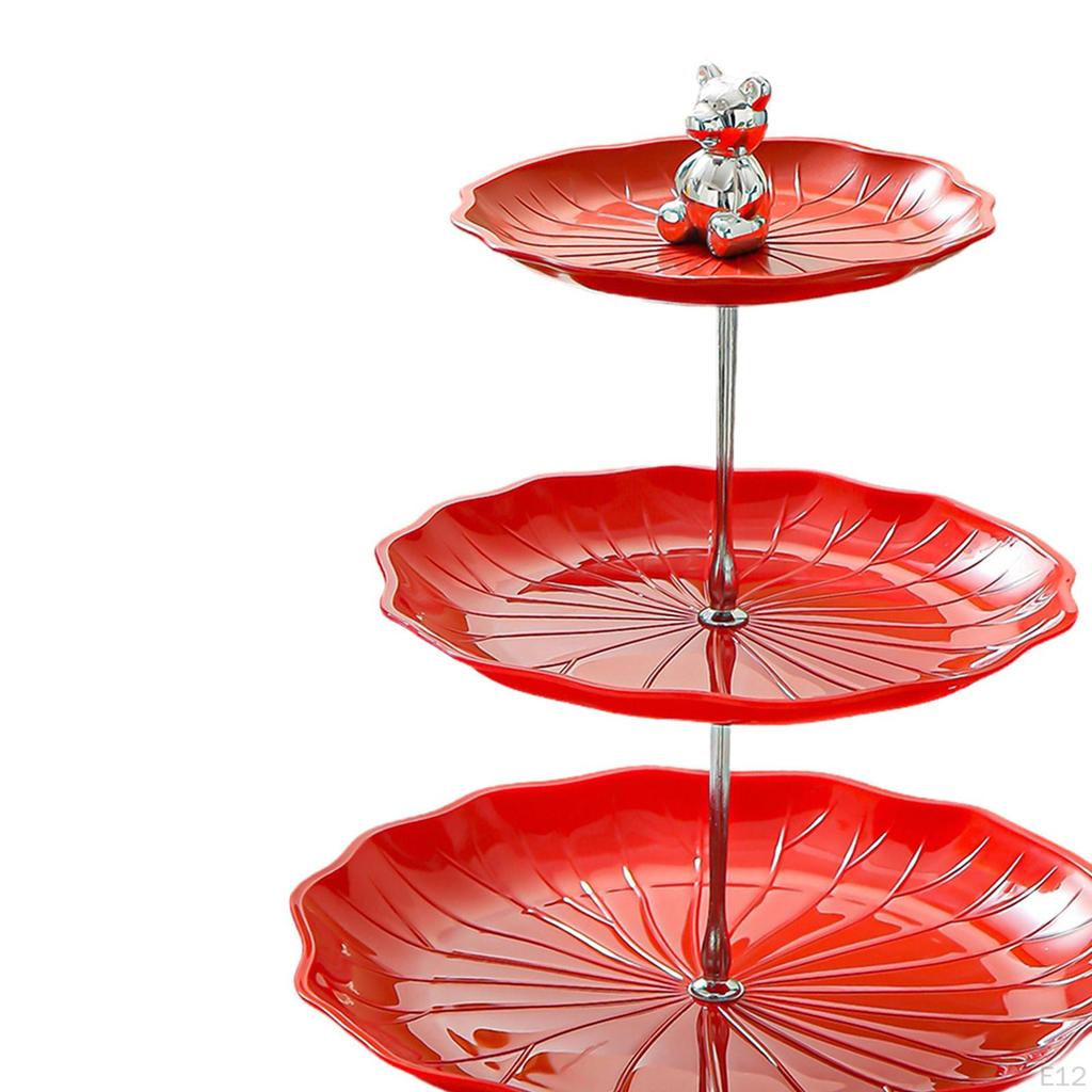Dessert Cupcake Display Stand 3 Tier Table Centerpiece Pastry Serving Tray with Metal Rod for Tea