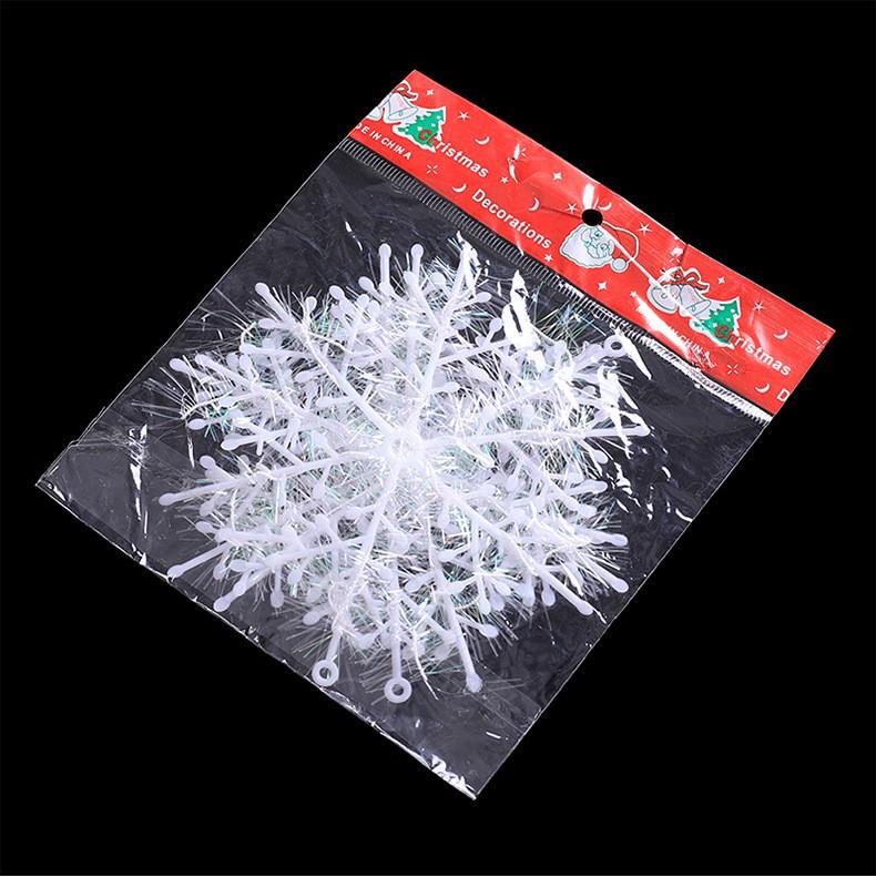 11CM Brushed Plastic Snowflake Christmas Tree Ornament - Ideal for Hotel Window Decoration