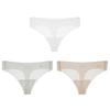 3Pcs Transparent Thong Panties Women Ultra-thin Sense Sexy Female Seamless Low-rise Solid Color T-pants Quick Drying Underwear
