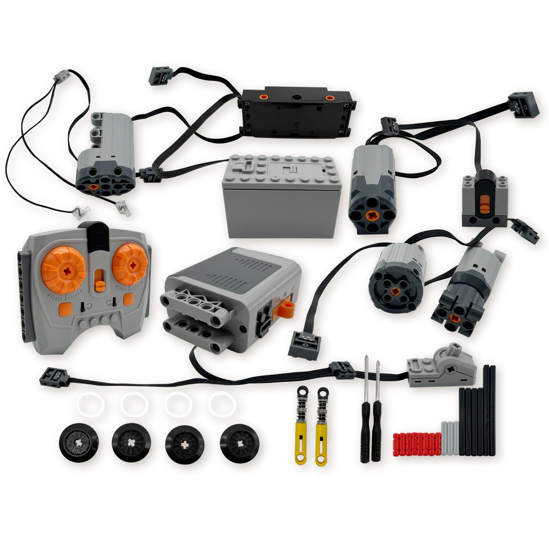 

Remote Control Motor Set with Japanese Illustrated Instructions, MLXL, 41 Pieces, Technic Servo Motor, Power Functions Kit, IR Receiver Box, Remote