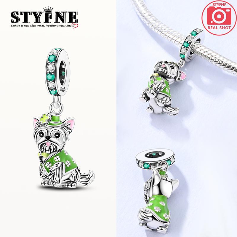 Charms Platagreen Four-Leaf Clover Puppy Pendants Bead Fit Originalbracelets Charms For Women Jewelry Diy Making Gifts