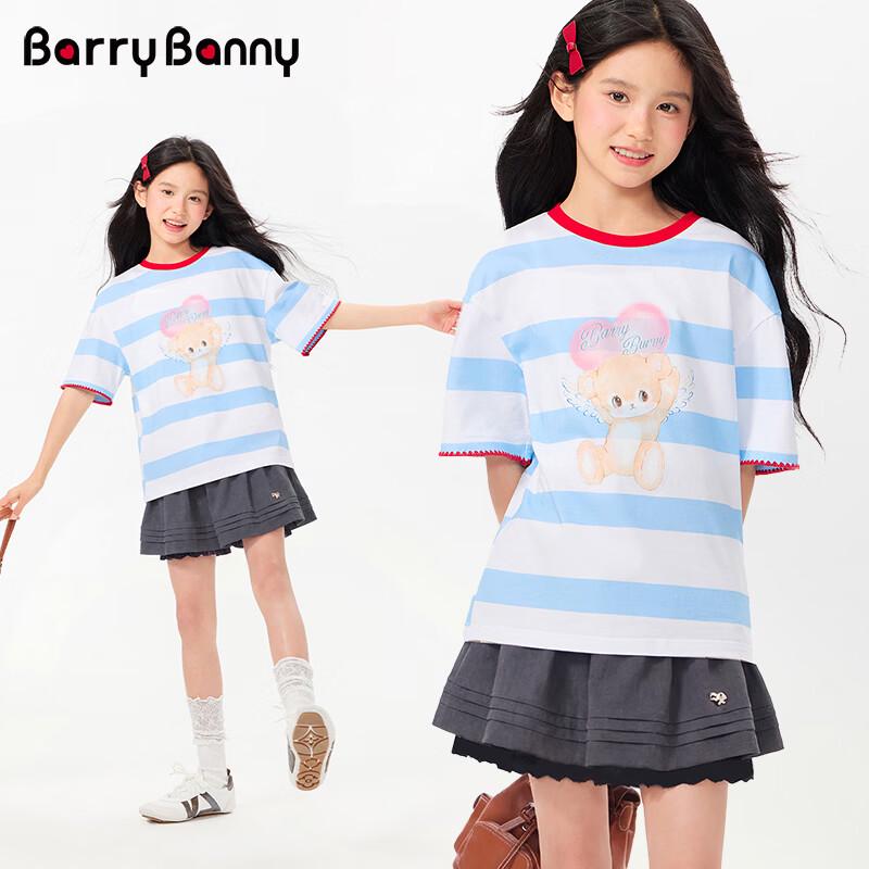 BARRY BANNY Girls  Cotton Bear Print Short-Sleeve T-Shirt 160