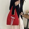Lightweight Polka Dot Tote Bag New Design Women's Handbags Trendy Bow Lace Shoulder Bag  Girls