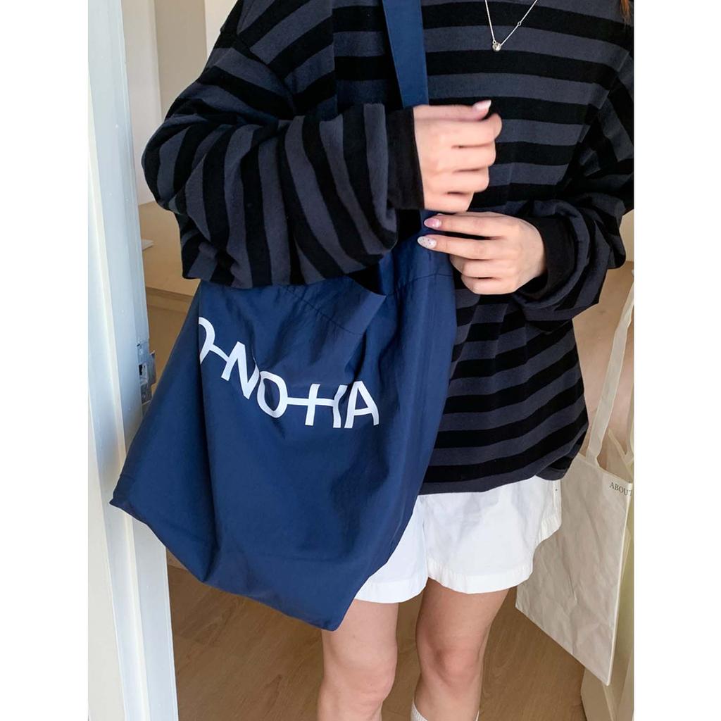 Korean Single Shoulder Letter Canvas Bag, Large Capacity Cloth Bag, Lazy Style Commuting Versatile Shopping Bag, Crossbody Tote