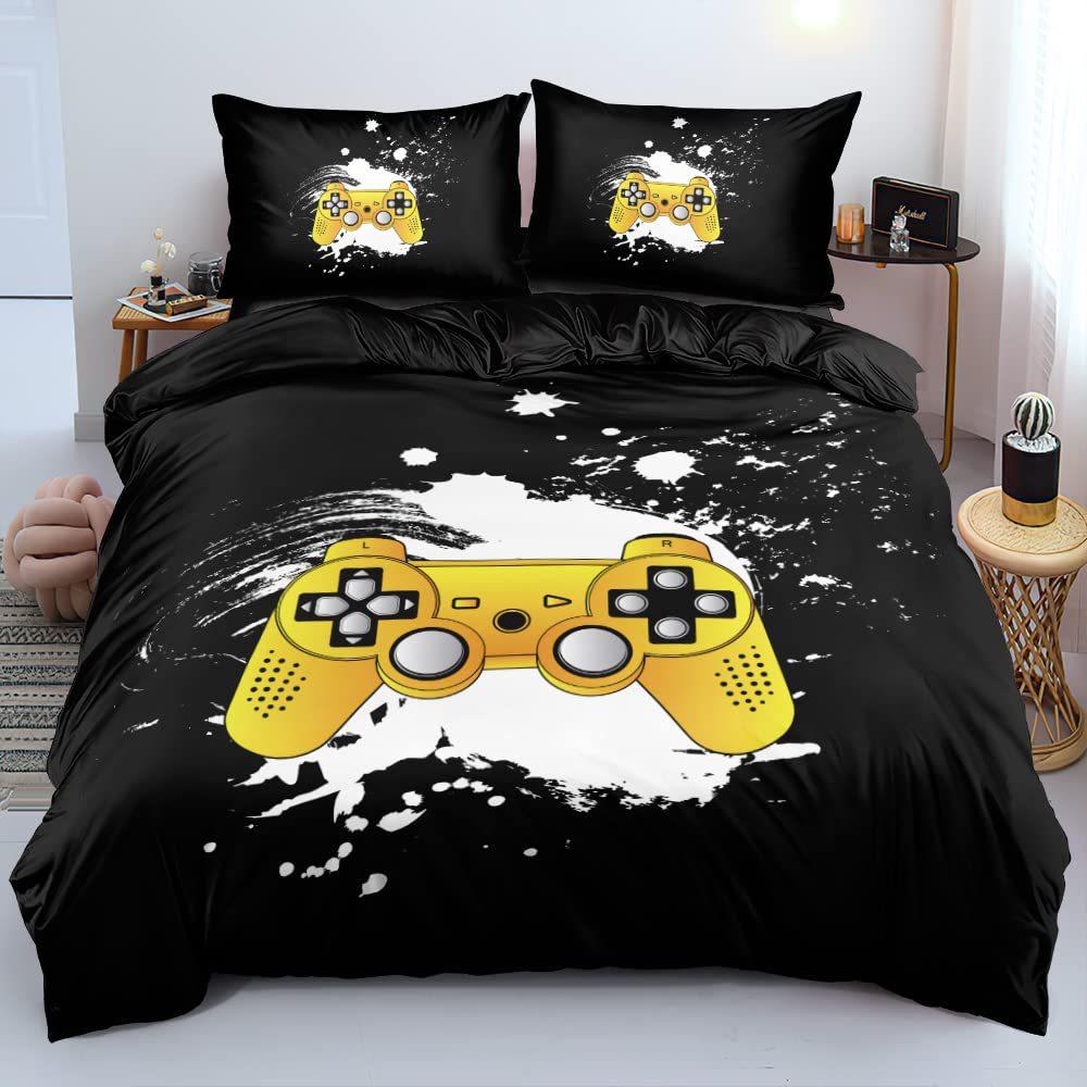 3D Gamepad Duvet Set For Children And Boys Game Bedding Set With Pillowcase Three-Piece Set