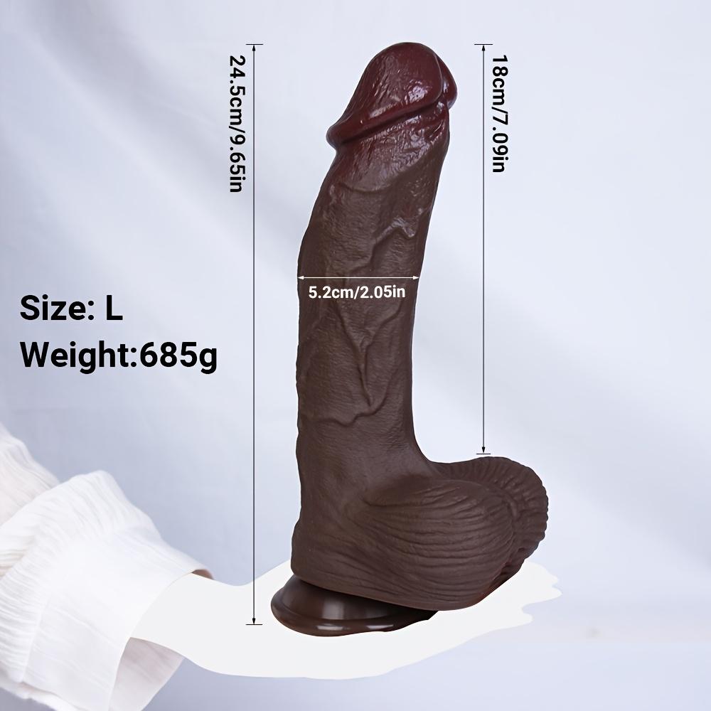 Extra Large Realistic Brown Dildo, Soft Liquid Silicone Sex Toy with Strong Suction Cup, Hands-Free G-Spot and Anal Pleasure for Women and Couples