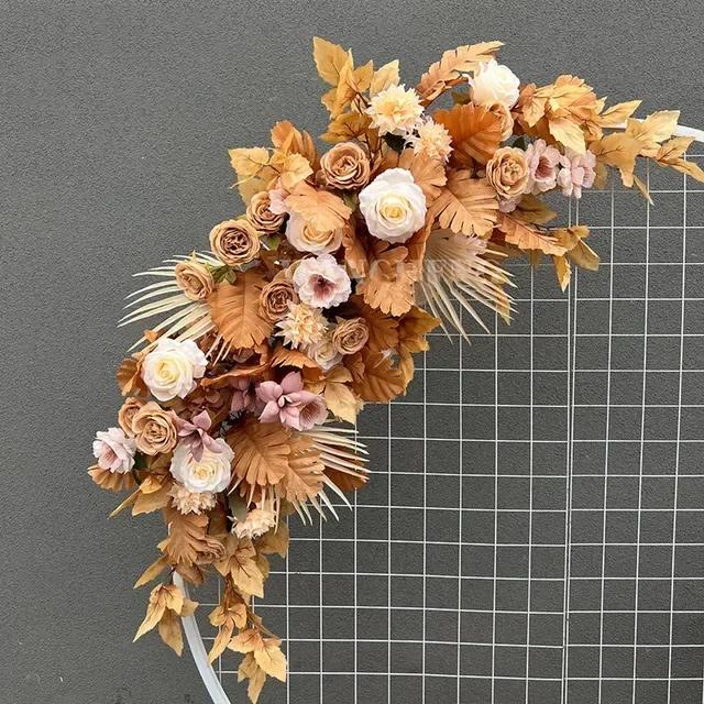 Champagne Matrimonio Fiori Artificiali Fila Feste Centrotavola Arco Decorazione Parete Finestra Sfondo Disponi Oggetti di Scena Foglia Appesa Floreale