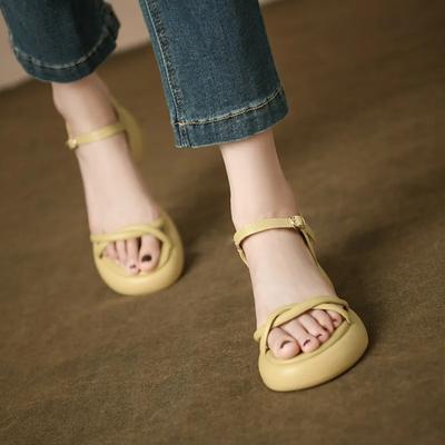 Rome Sandals High Heels Women's  Summer New Thick Bottom Sponge Cake Matching Skirts Beach Shoes