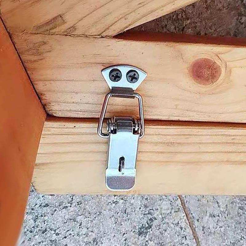 4PCS 304 Stainless Cabinet Box Locks Spring Loaded Latch Catch Toggle  Iron Hasps For Sliding Door Window Furniture Hardware