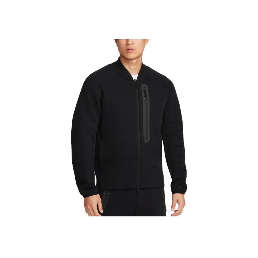 Nike Pánská bunda slim fit s baseballovým límcem, jednobarevná, se zipovým lemem, černá FB8009-010