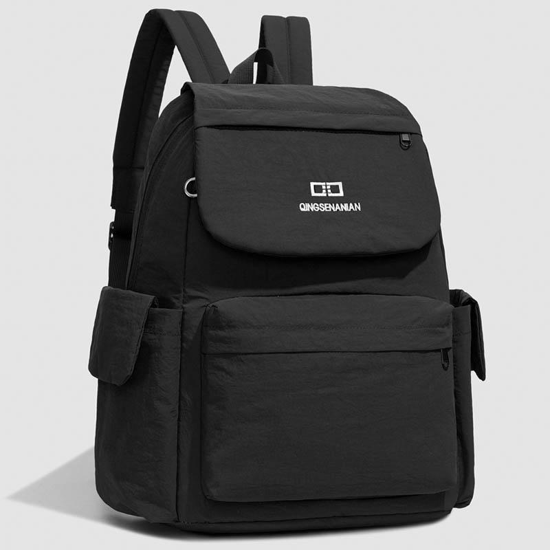 Solid Color Backpack Travel Outdoor Backpack Sports Student Schoolbag