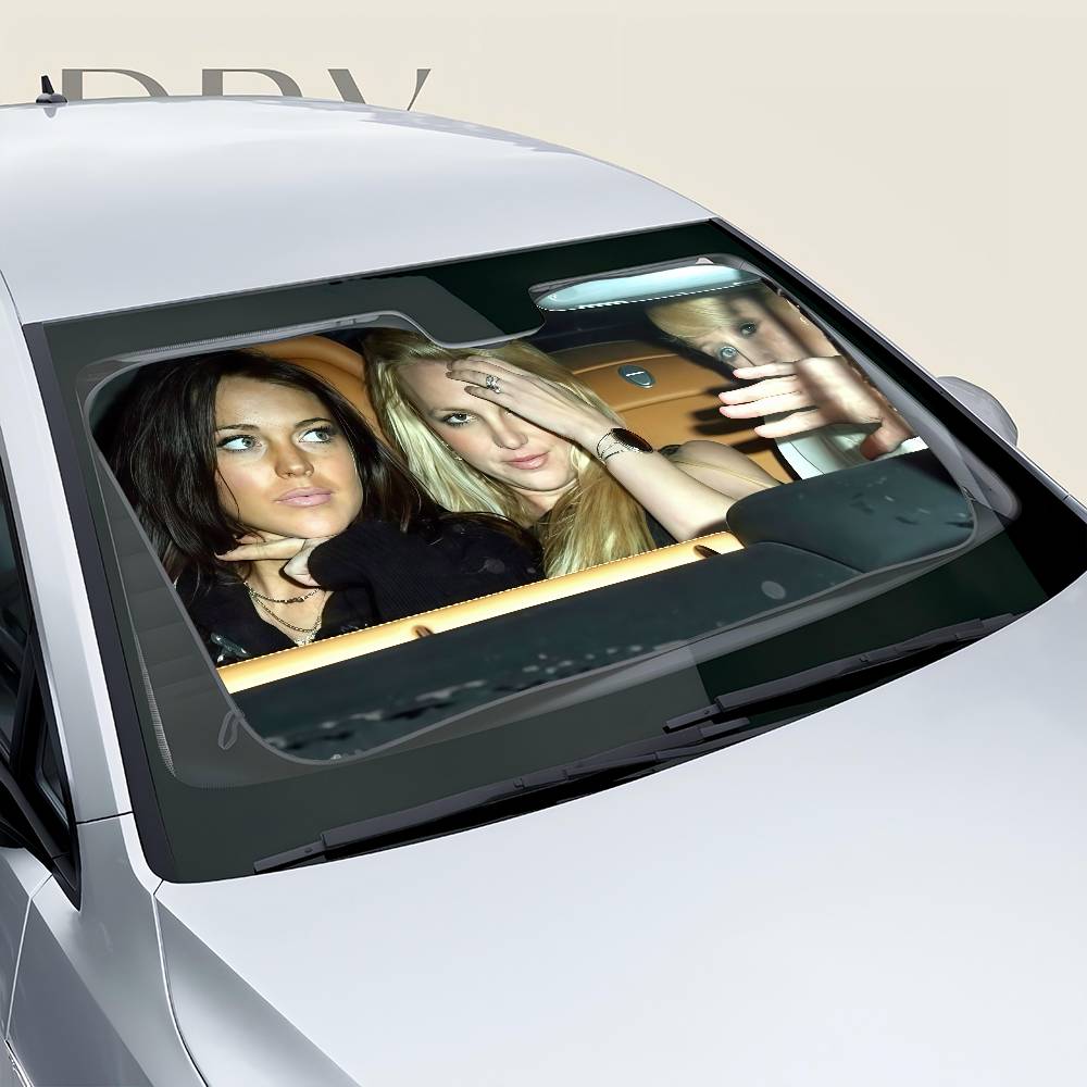 

Paris Britney Lindsay Heated Windshield Sunshade Car Window Windscreen Cover Sun Shade Auto Sun Visor Car-covers z2