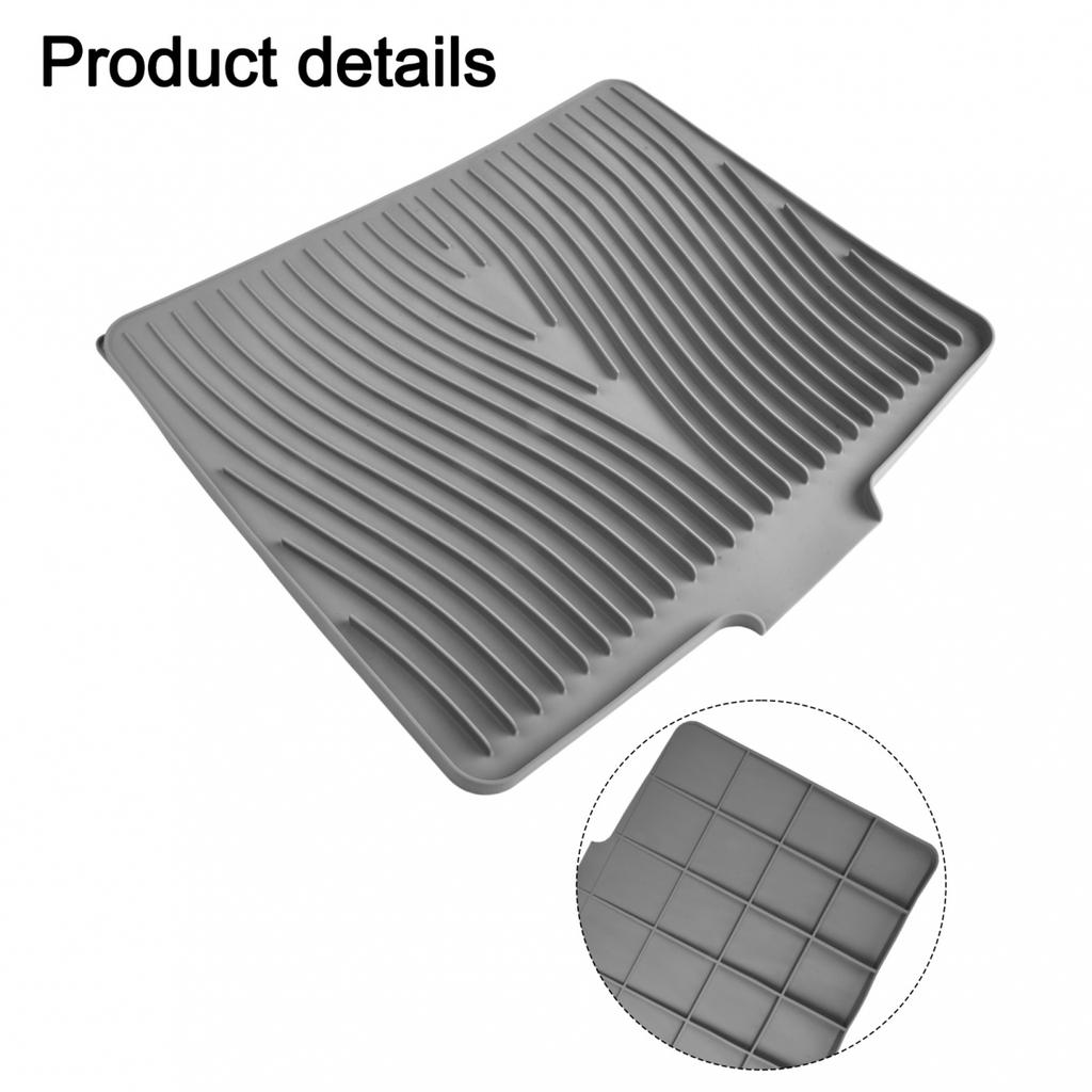 Silicone Non Slip Drying Mat with Drainage Lip for Kitchen Convenience