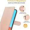 Coque de Protection - PROSHOP - Samsung A22 4G - Effet Cuir - Fermoir Magnétique - Rose