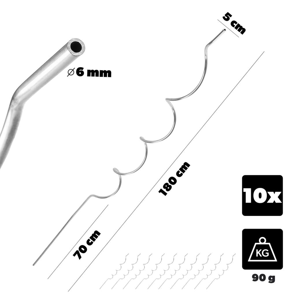 KADAX Aluminum Spiral Plant Pole 180cm 10pcs