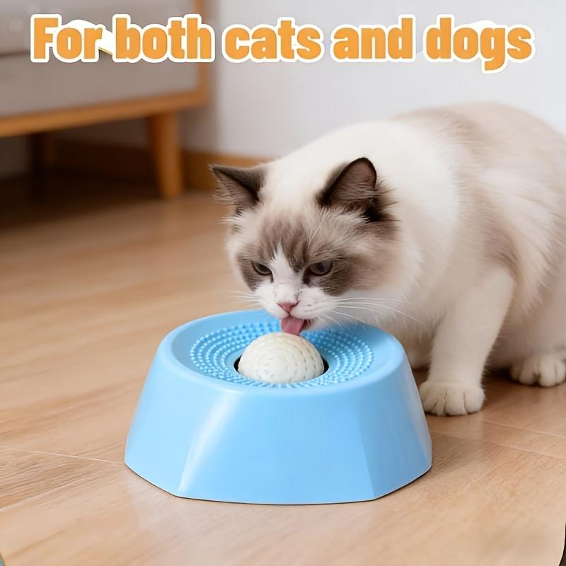 

Жидкие медленные миски для собак Противоскользящие Шарообразные Костяной суп Миска для вылизывания собак Миска для вылизывания для здорового питания Противоскользящие и предотвращающие удушье синий