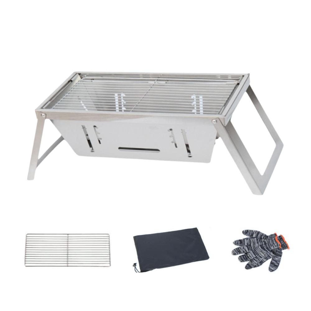 Stainless Steel Folding Barbecue Stove Rust-proof Barbecue Shelf Barbecue Grill Camping