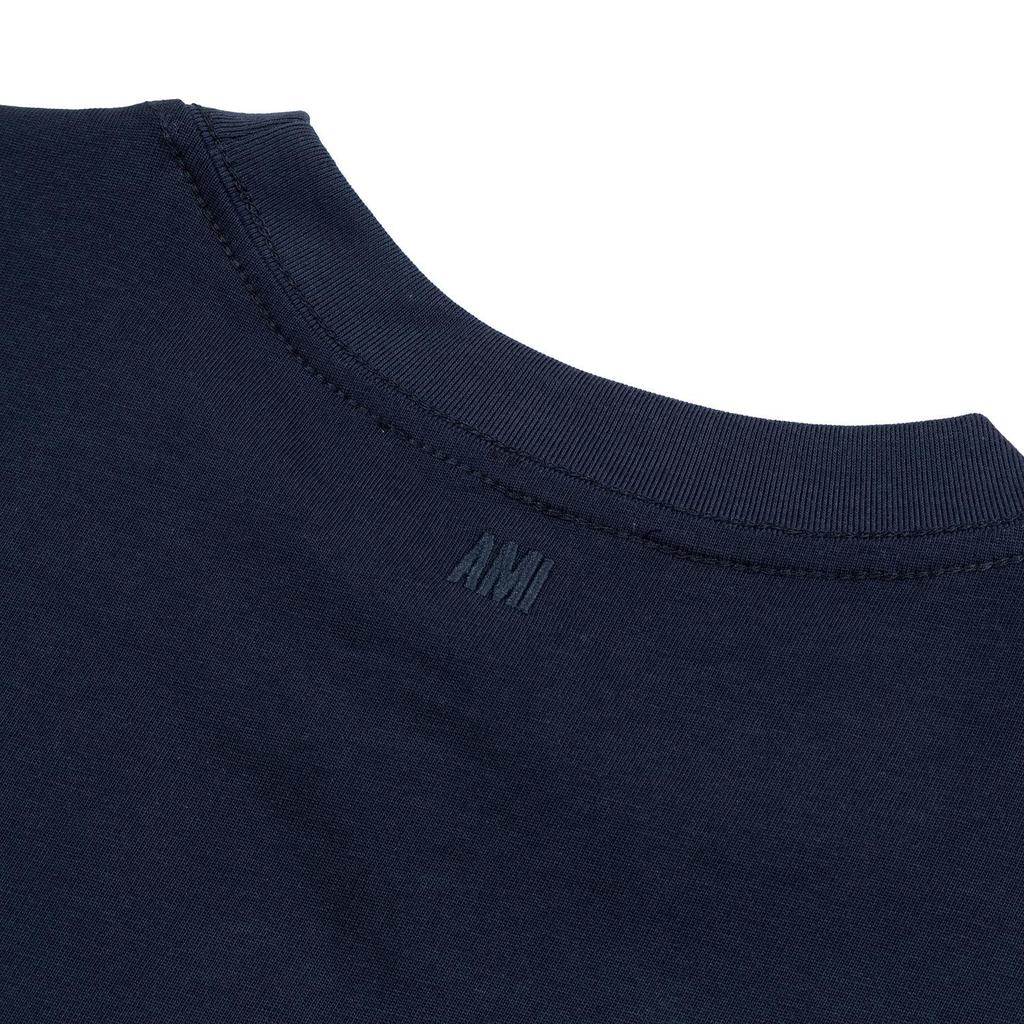 AMI 2025 Summer New Love Embroidered Logo Couple Cotton Short Sleeve Round Neck T-shirt