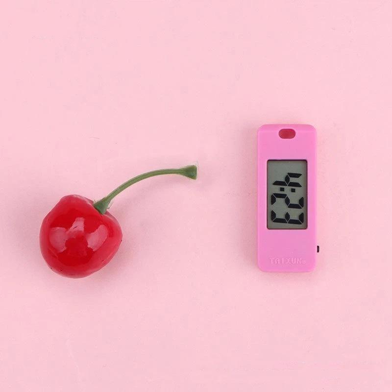 Mini Electronic Clock Keychain Digital Led Time Display Student Rectangle Watch Portable Wall Clock Keyring For Bag Backpack