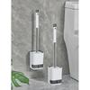 A Non Perforated Wall Mounted Toilet Brush with a Drainage Base and Long Handle Plastic Toilet Cleaning Brush, Bathroom Accessor