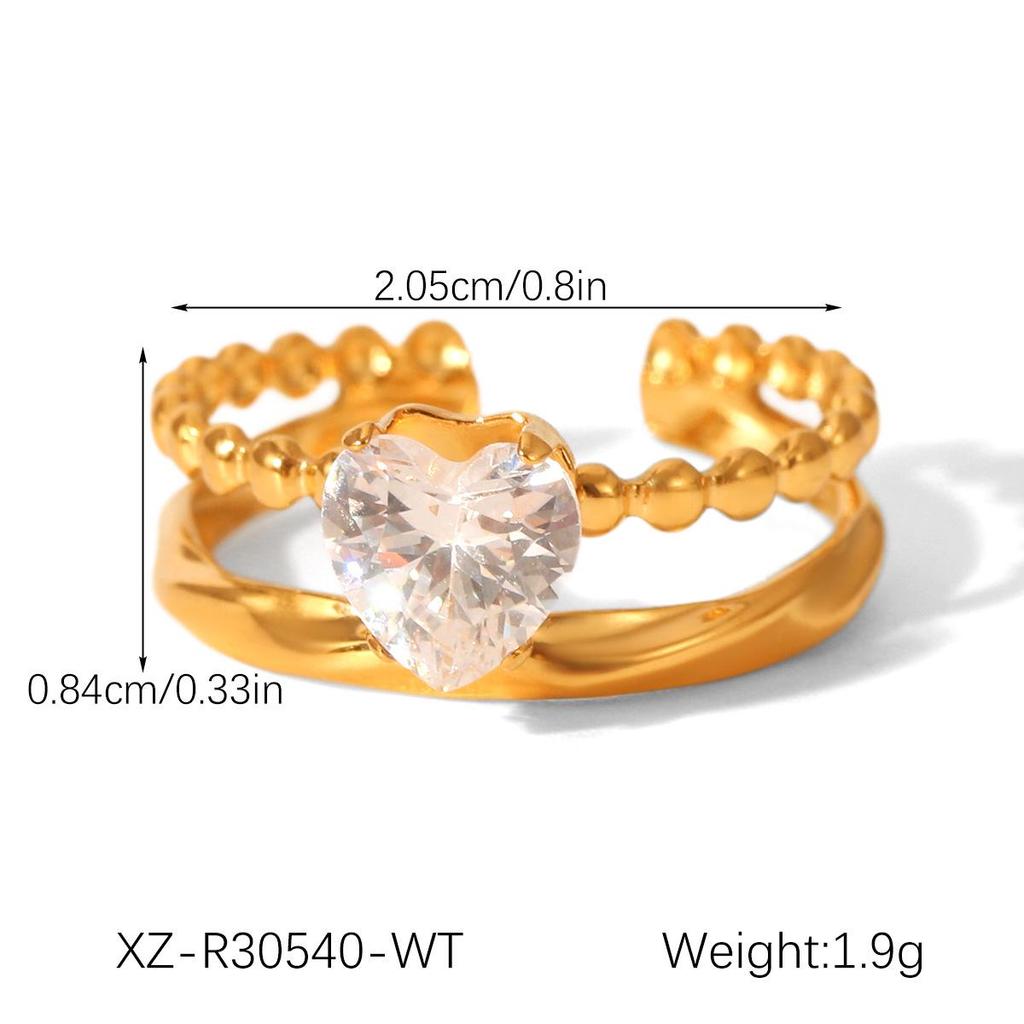 18K Goldbeschichteter Titanstahl Zirkonring für Damen - Hochwertiger Luxusschmuck