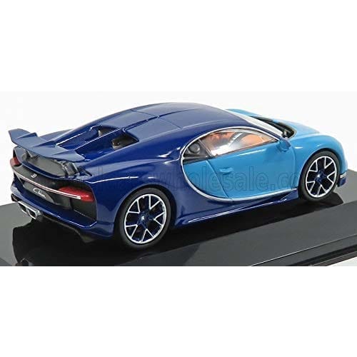 Bugatti Chiron 1/43 scale diecast model car "BUGATTI CHIRON LE PATRON 2016" (blue two-tone) with case