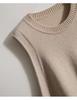 Autumn 2025 Women's Sleeveless Knit Vest - Loose Round Neck Sweater Shawl Top for Versatile Outerwear