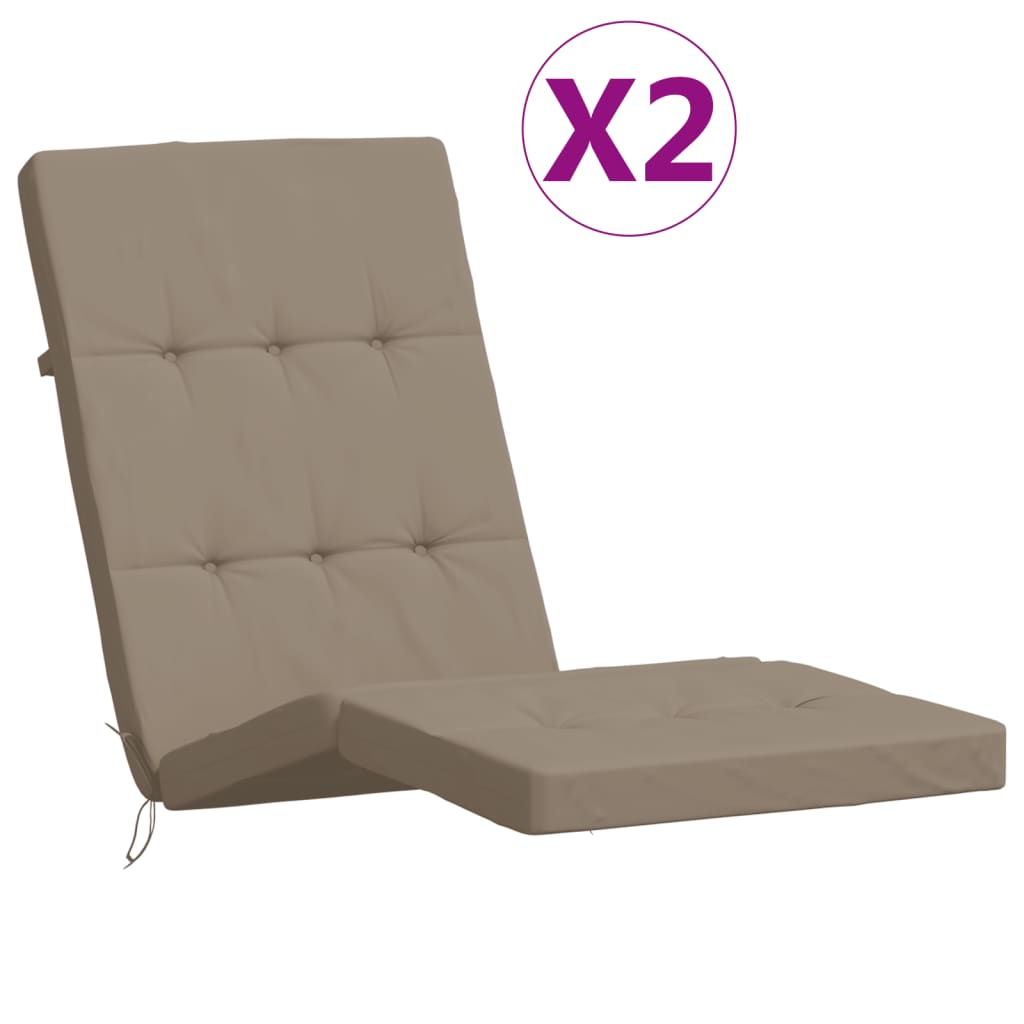 Lounge Chair Cushions 2 Pcs Taupe Oxford Fabric
