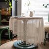 American Country Style Vintage Crochet Hollow Tablecloth, Rice White Crochet Plaid Pattern Decorative Tablecloth Suitable for Home Decoration, Picnic