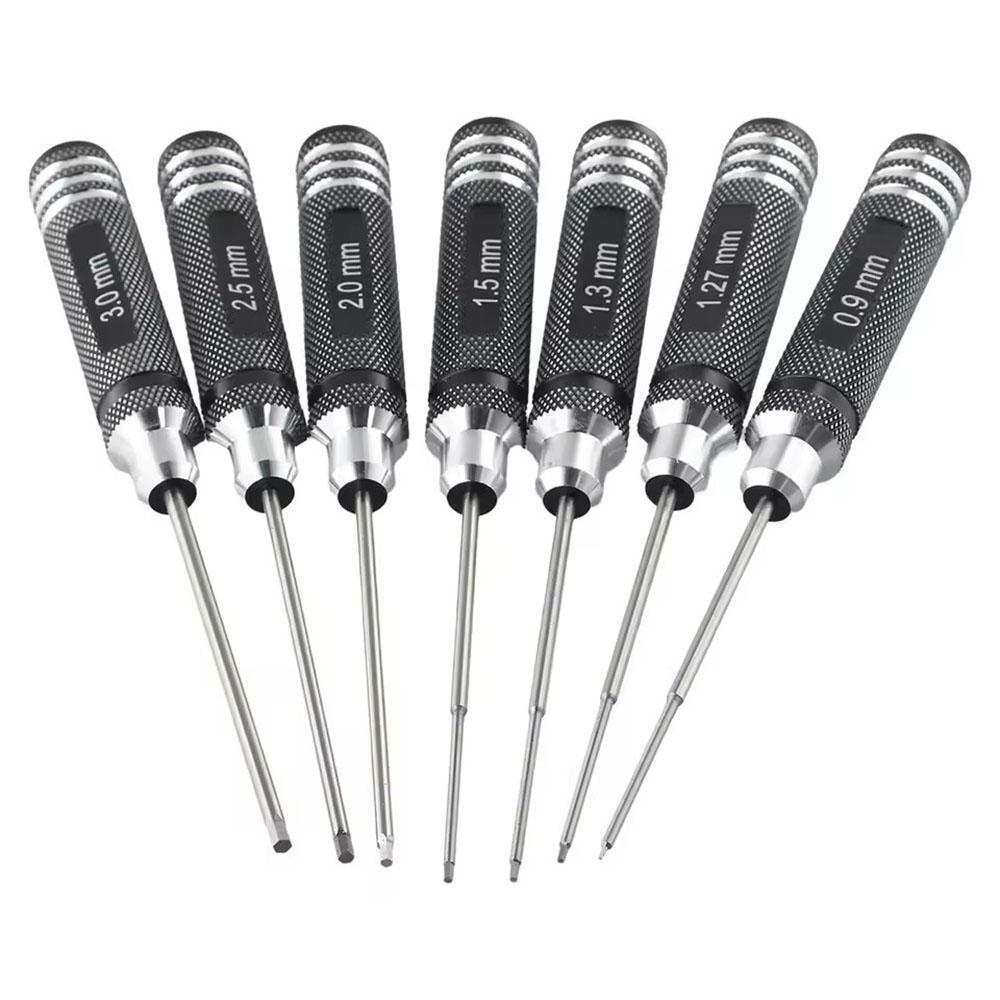 7pcs HSS Hexagonal Key Screwdrivers Tools 0.9-3.0mm For RC Model Hexagonal Screwdriver