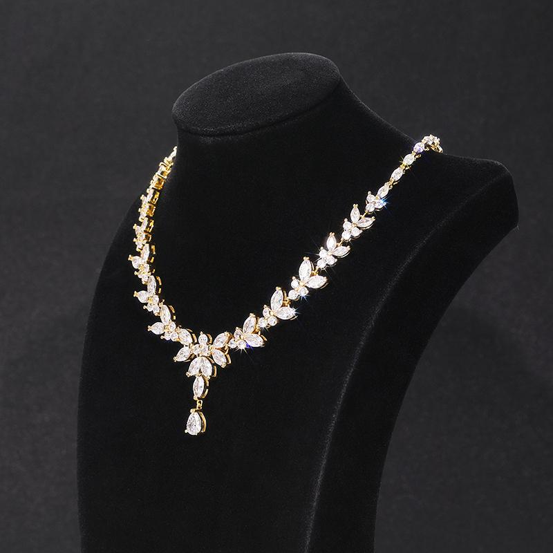 Huitan Noble Women's Necklace for Wedding Engagement Full Bling Iced Out CX Pendant Necklace Anniversary Gift Fashion Jewelry