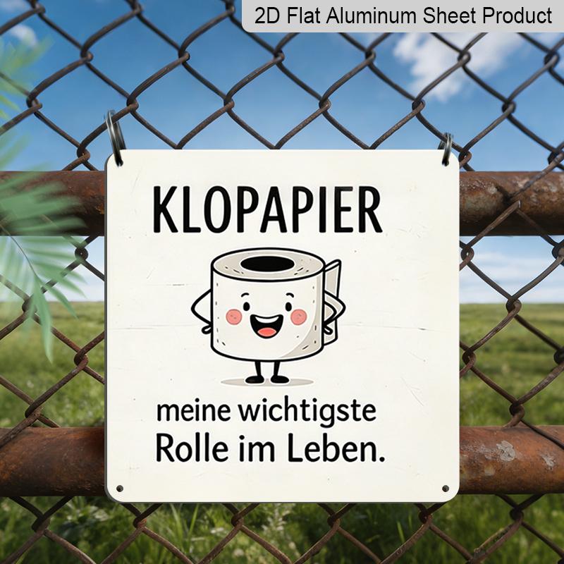 

2D Flat, 1pc Funny German Restroom Sign - Vintage Aluminum Bathroom Plaque with German Text & Humorous Toilet Rules - Retro Wall Decor for Home 20*20cm